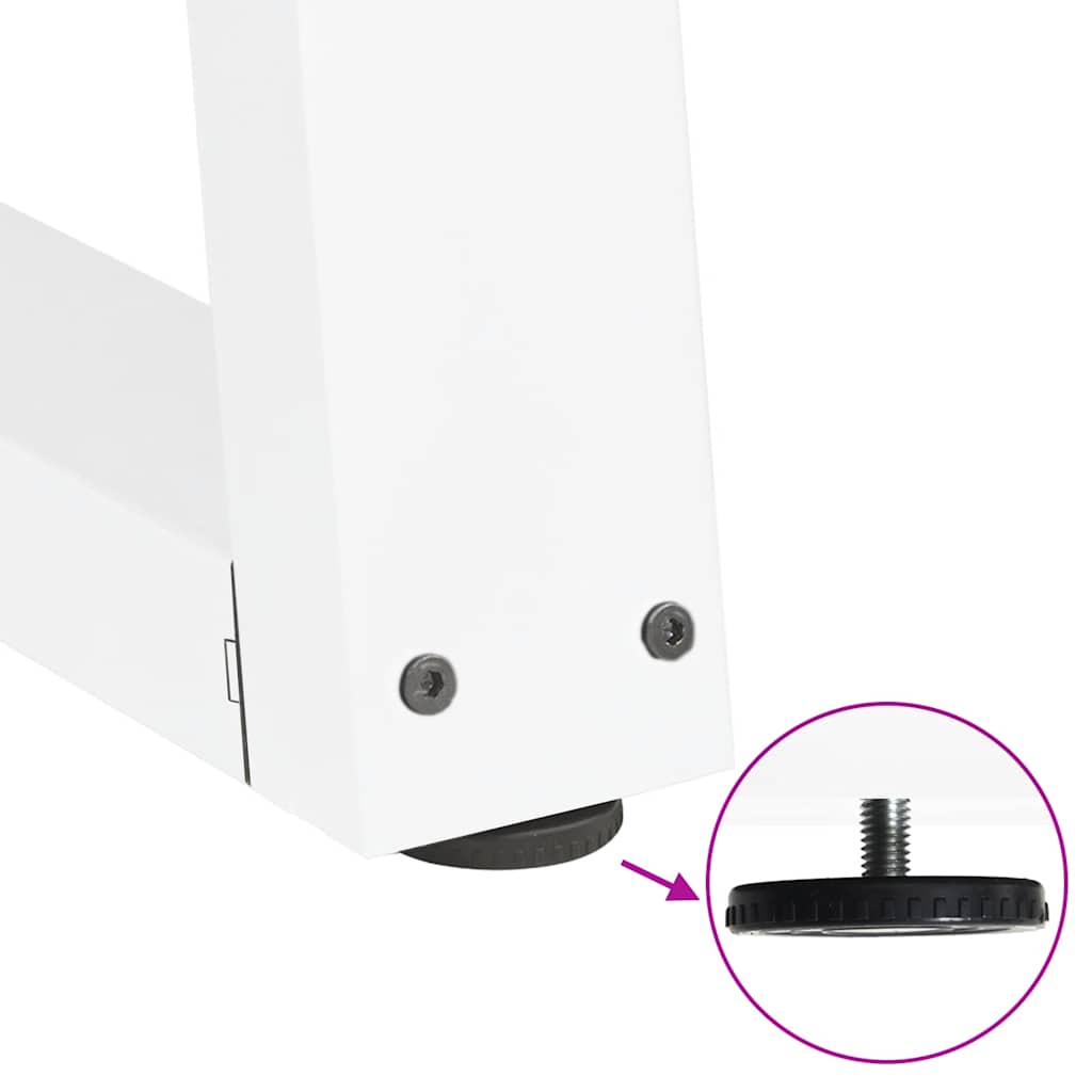 Maison Exclusive - Pieds de table à manger en forme de V, 2 pièces, blanc, 90 x (72-73,3) cm, acier - 9