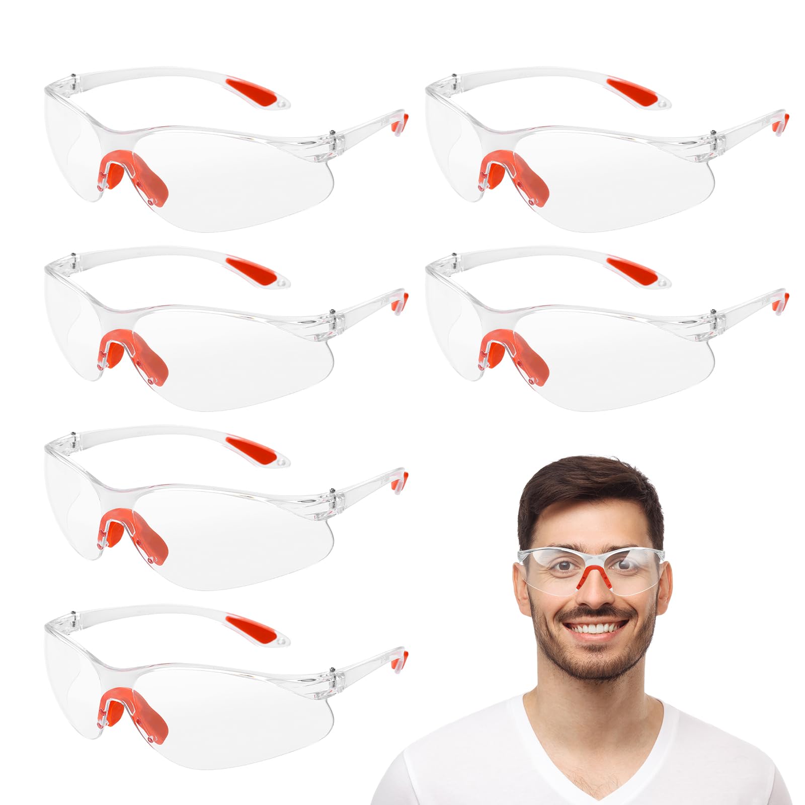 3 Paia Di Occhiali Di Sicurezza Trasparenti Antiappannamento