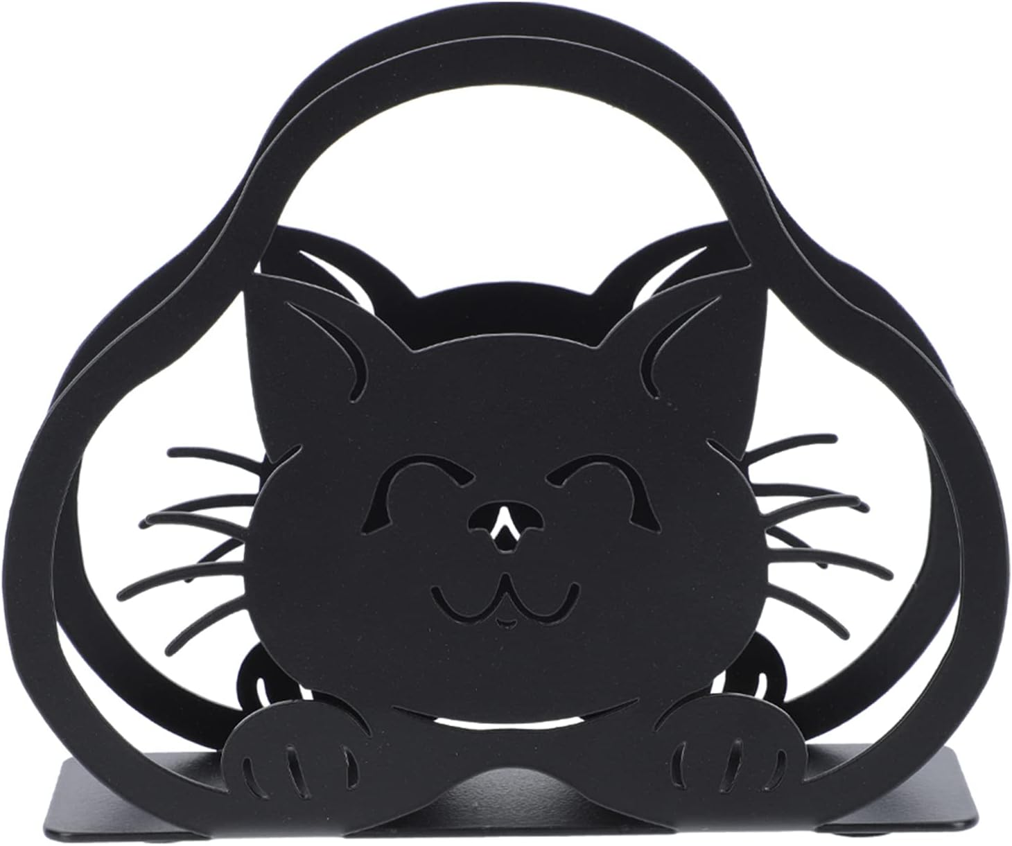 Żeliwny uchwyt na serwetki w kształcie kota, odpowiedni do kuchni, na wesela i do restauracji.