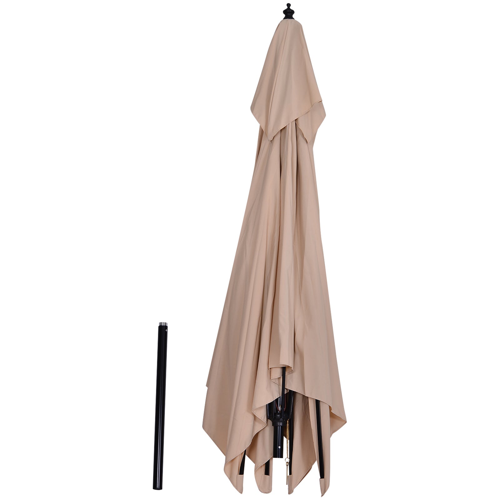 Chapéu de Sol Outsunny Bege Aço, Poliéster 300x300x297cm - 5