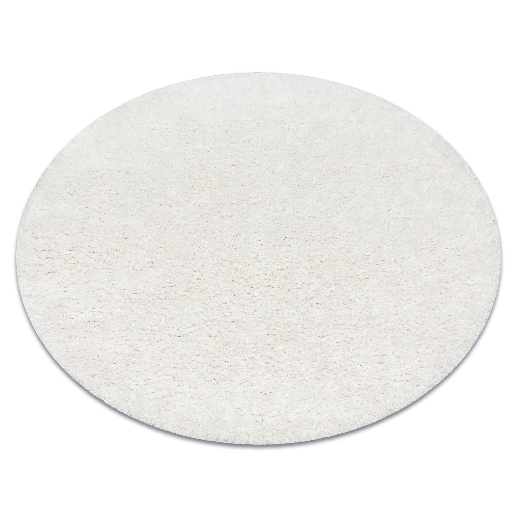 Dywan BUENOS koło 7001 shaggy jednolity, jednokolorowy biały koło 80 cm
