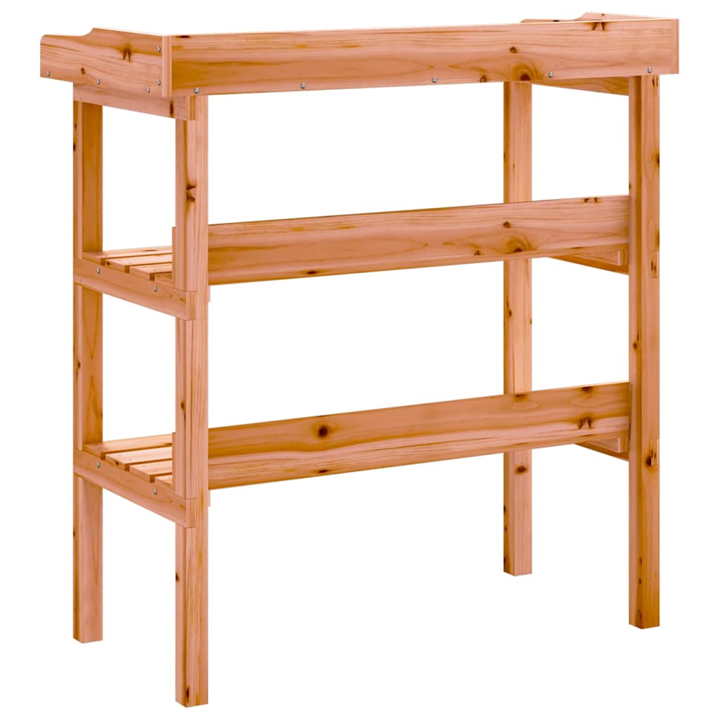 Table à plantes avec étagères, marron, en bois de sapin, pour le jardin, 78 × 38 × 82,5 cm - 6
