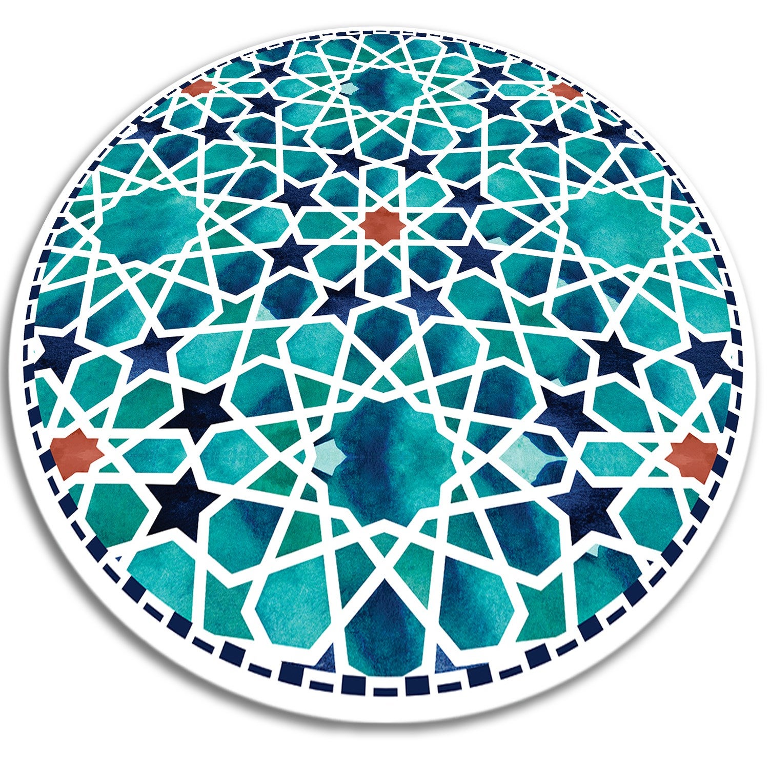 Dywan wzorzysty okrągły, gwiazdy geometryczne nowoczesny graficzny motyw 60x60 cm – Tulup