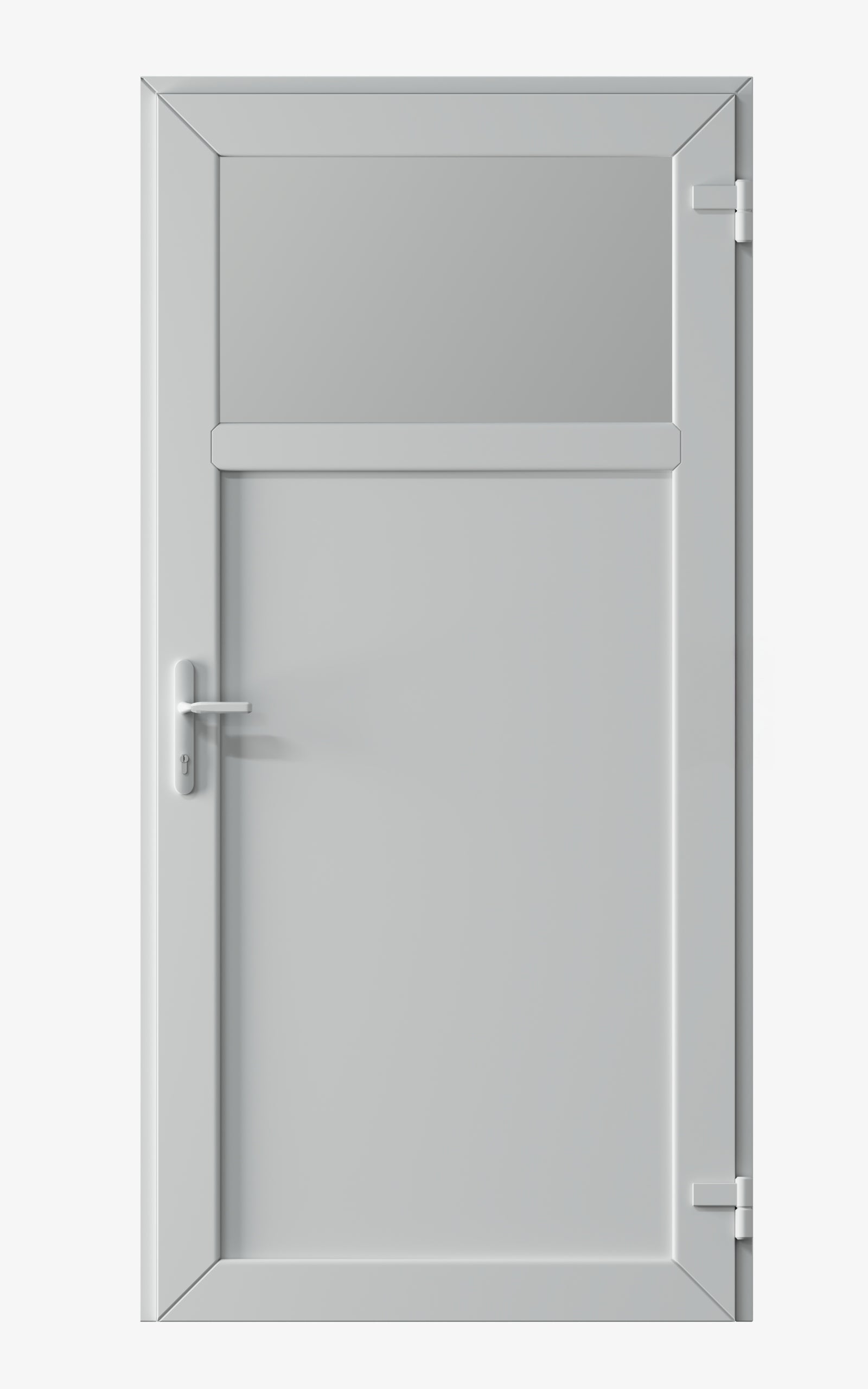 90X205 CM DRZWI TECHNICZNE ZEWNĘTRZNE PVC BIAŁE PRZESZKLONE/PRAWE