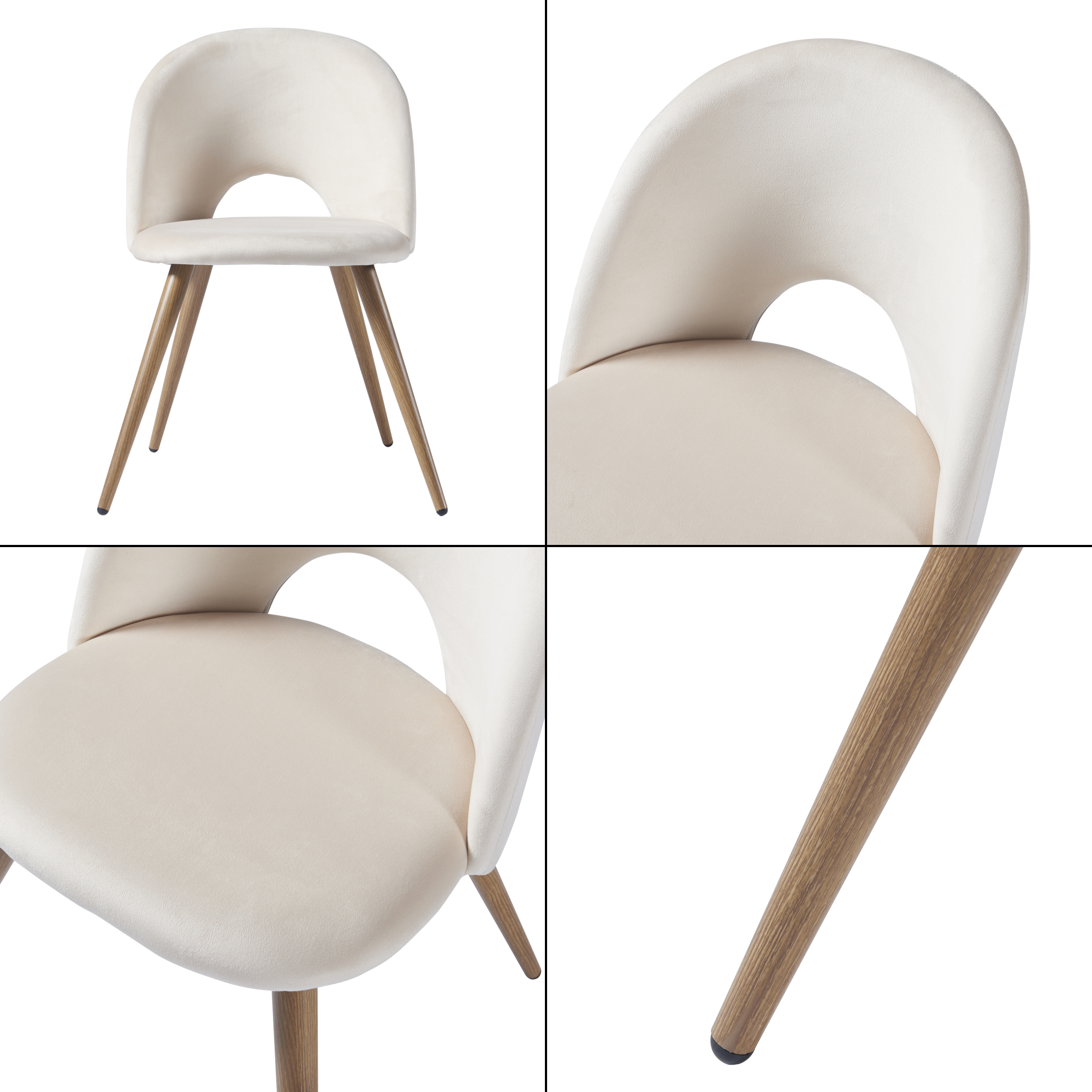 Lot de 2 chaises de salle à manger Karijoki 77 x 50 x 55 cm beige [en.casa] - 8