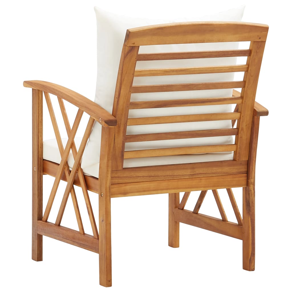 Chaises de jardin avec coussins 2 pcs Bois d'acacia massif 9 - 5