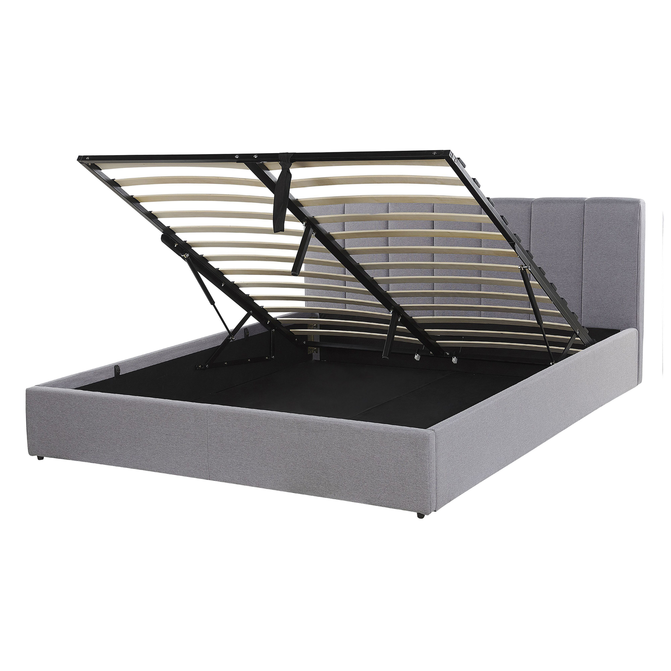 Lit avec sommier DREUX 140 x 200 cm Tissu Gris clair | Leroy Merlin