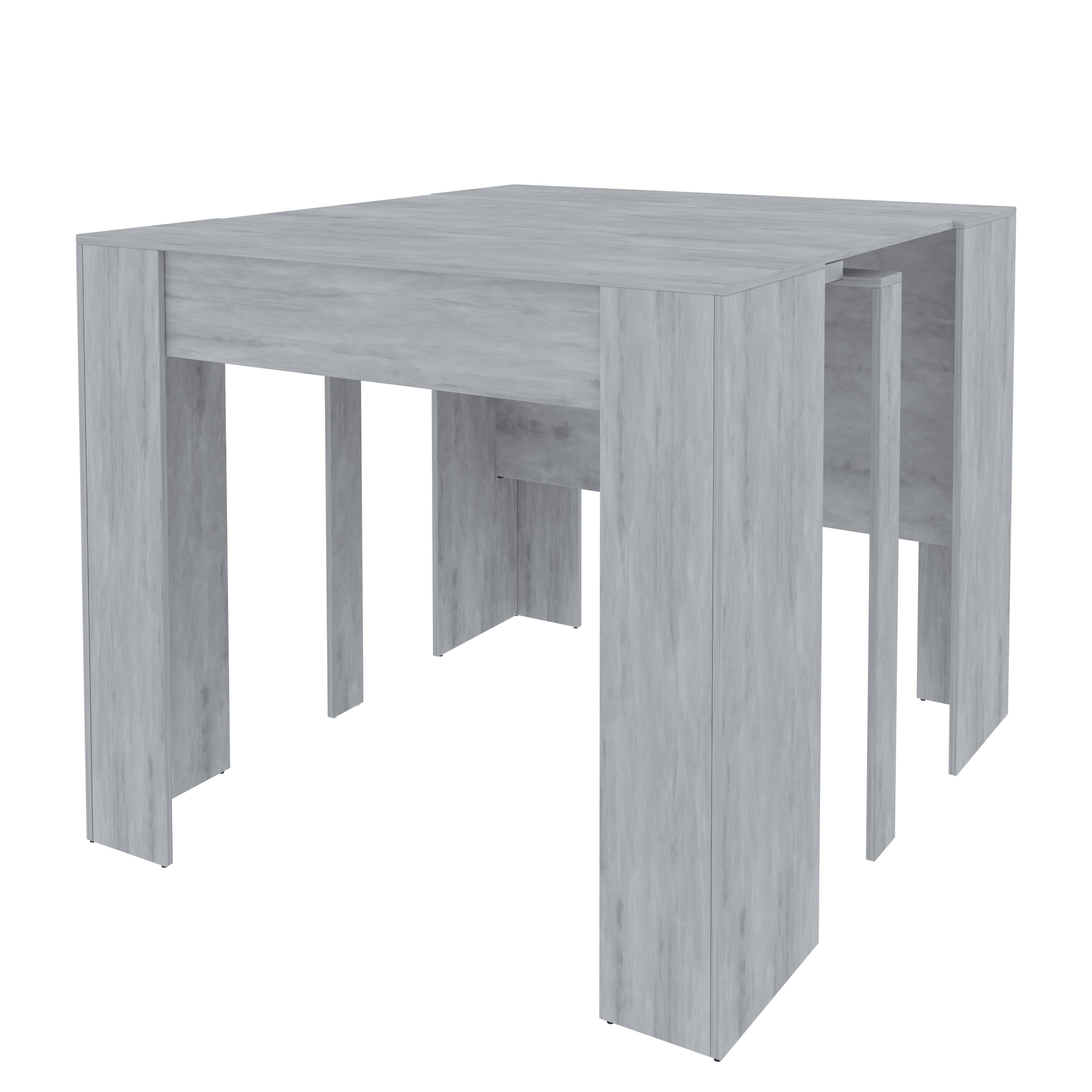 Tavolo allungabile consolle fino a 3 metri 14 posti salvaspazio multiposizione grigio cemento - 8