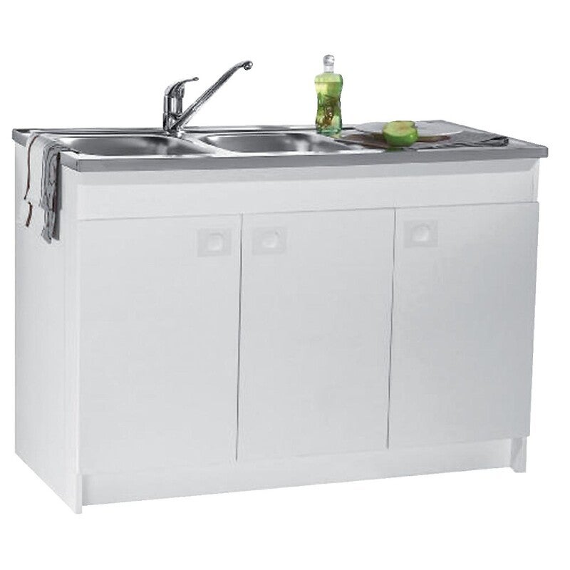 Meuble sous-évier DÉCLIQ NF dépliable 2 portes blanc 1200x600 Néova - 4