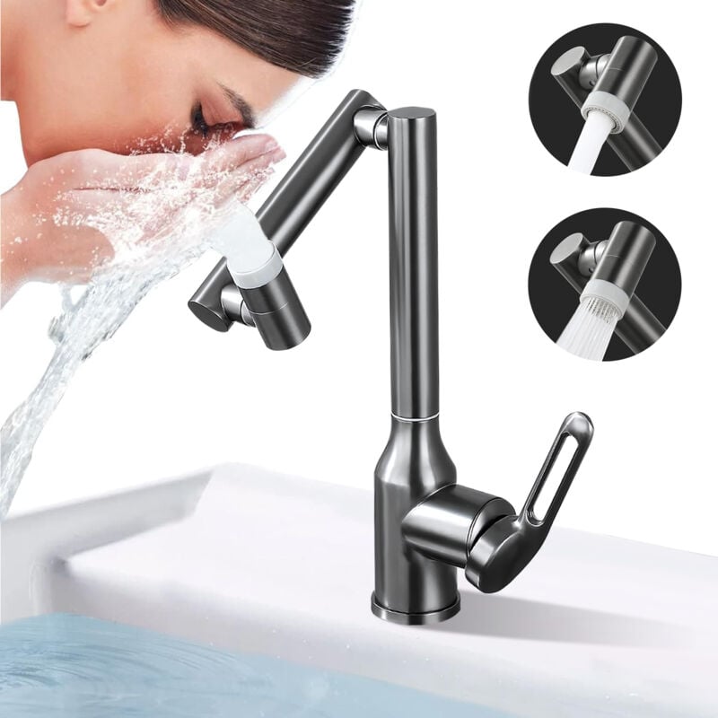 Robinet Mitigeur Eau Chaude Et Froide, Robinet De Lavabo Monocommande Couleur Version Courte Galvanisee 95912482