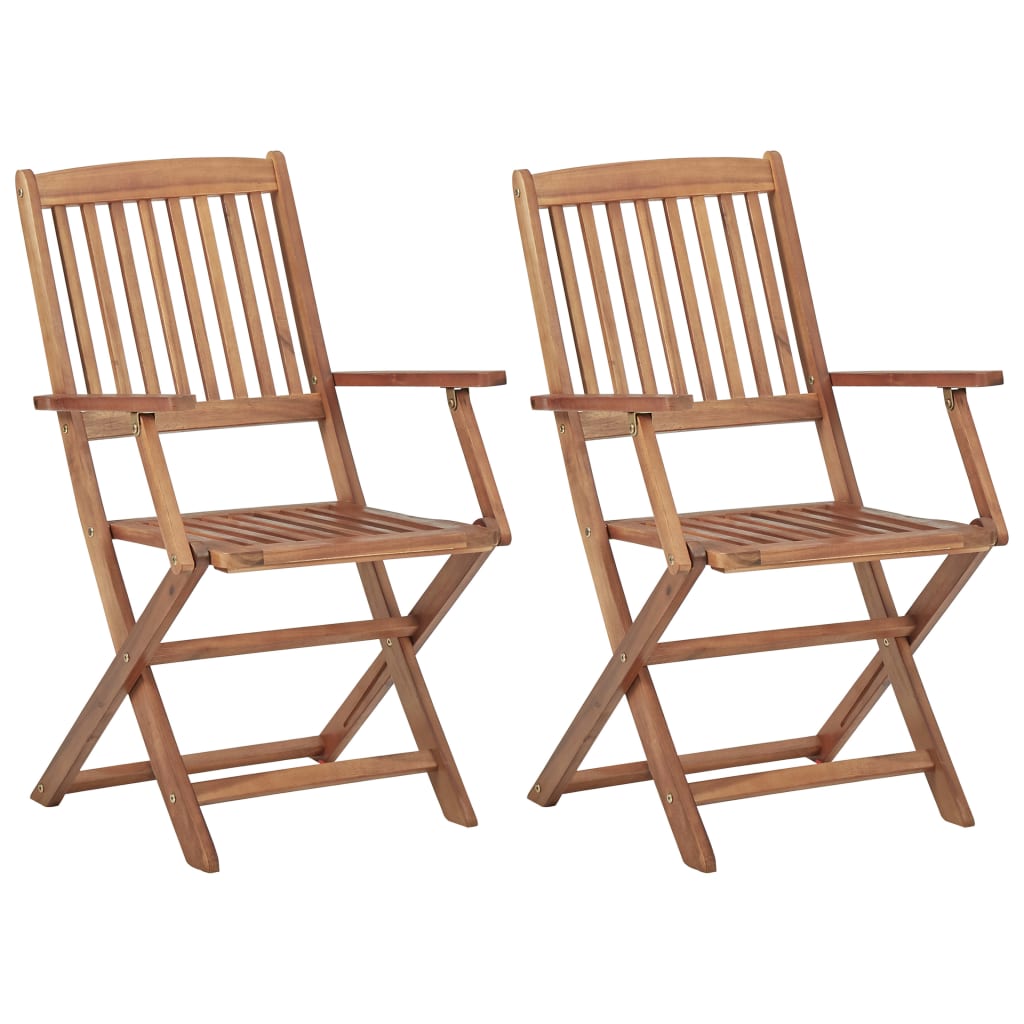 Chaises pliables de jardin 2 pcs avec coussins Bois d'acacia 36 - 2