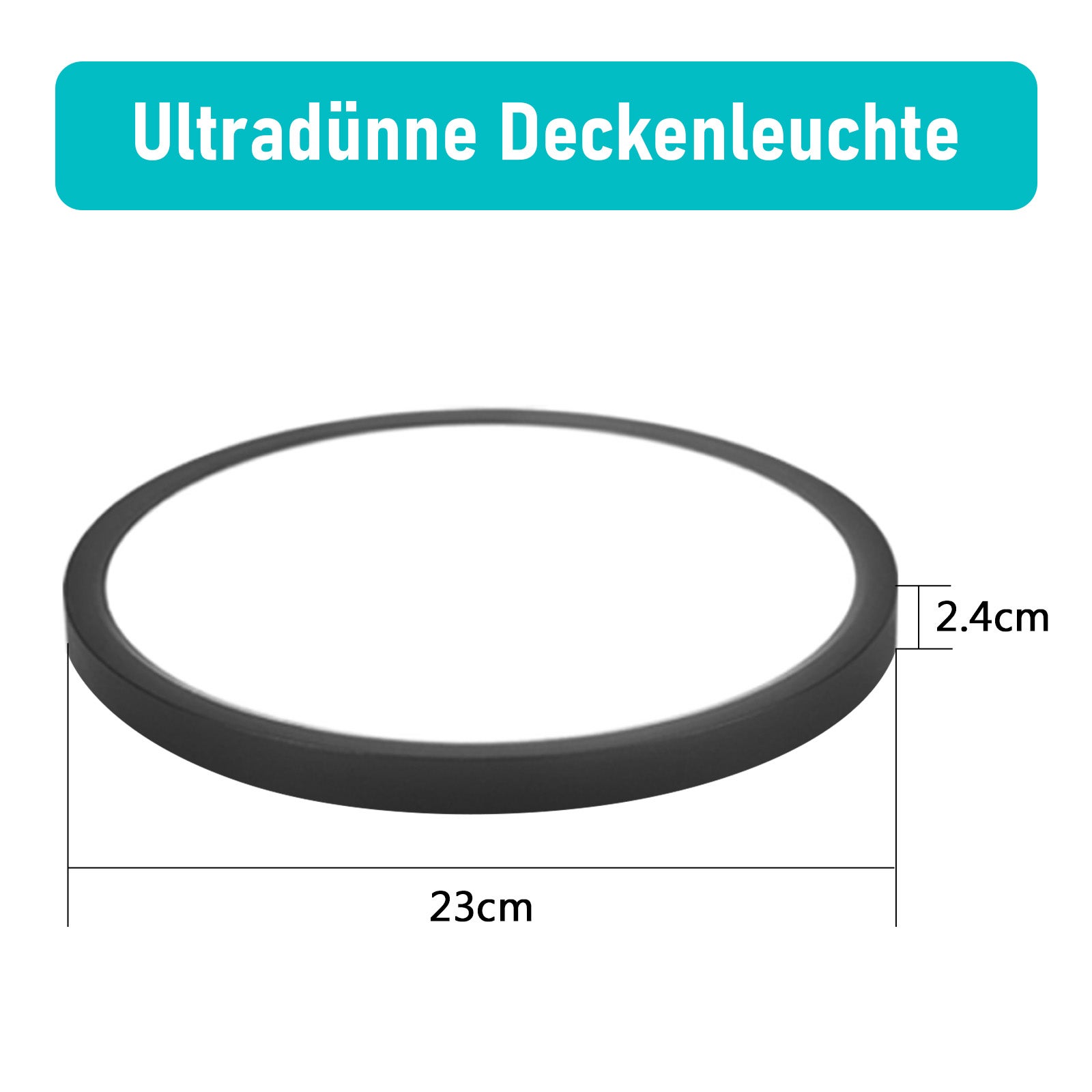 NETTLIFE Panneau LED plafonnier noir éclairage de plafond plat rond IP44 résistant aux éclaboussures - 9
