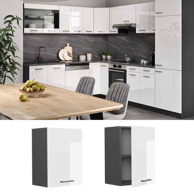 Piano Cucina R-line In Laminato HPL, Antracite, 20 Cm X 60 Cm X 2,8 Cm - Moderno E Facile Da Montare - Foto 6