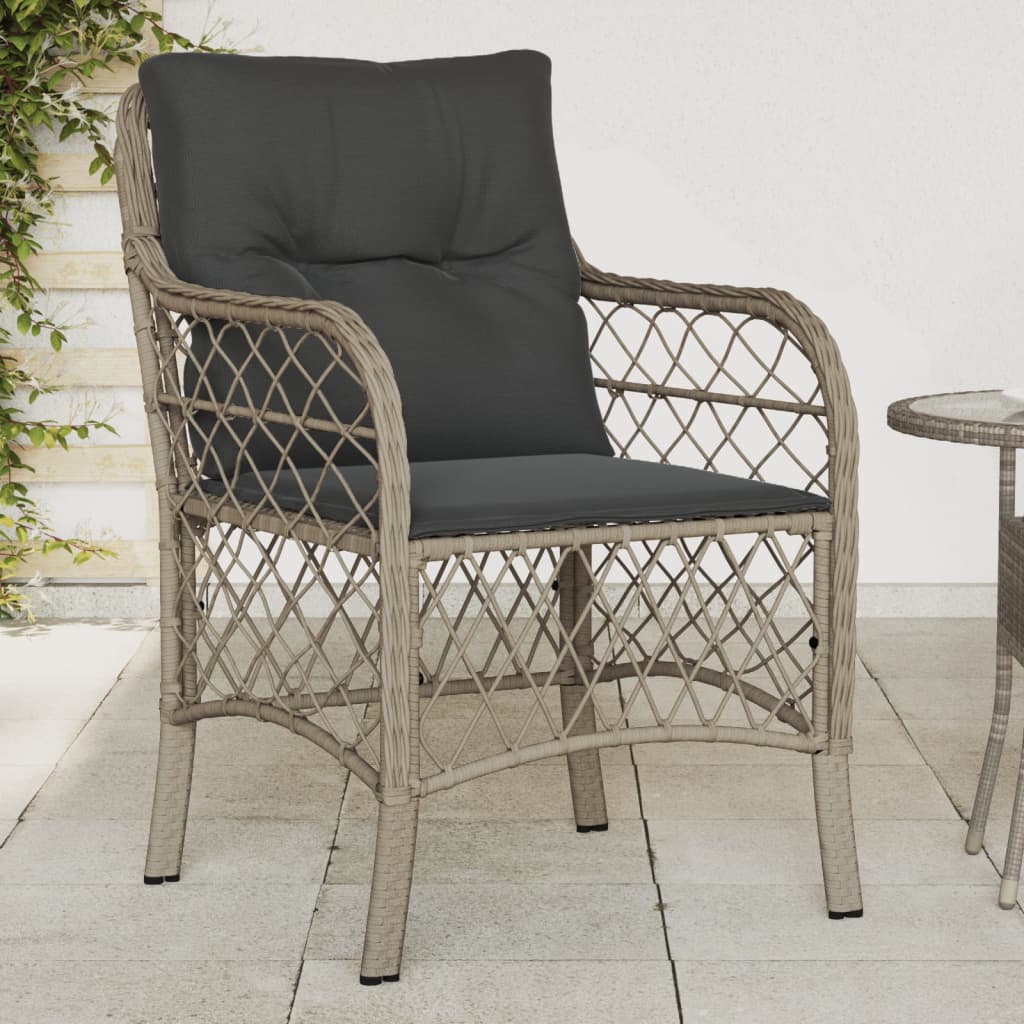 Fauteuils de jardin avec coussins 2 pcs rotin synthétique gris - COMFORTXL - 2