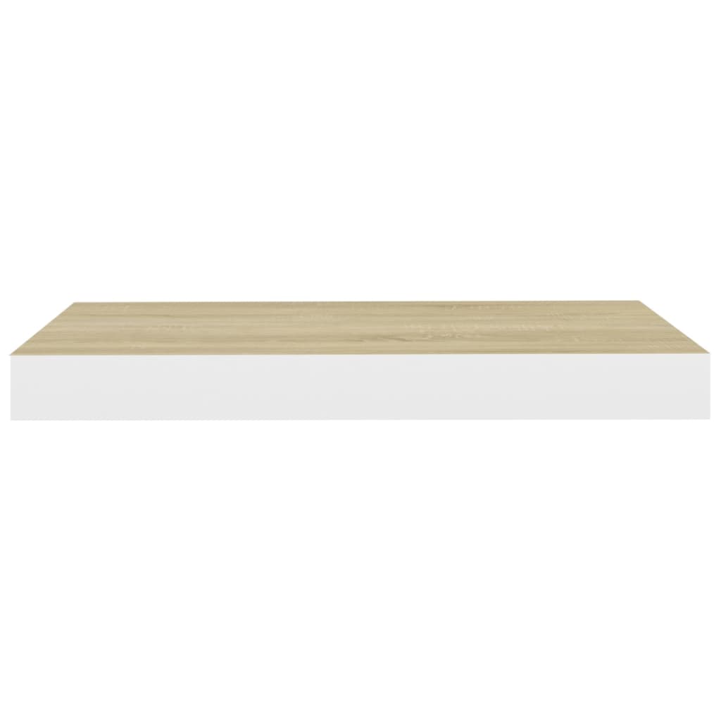 Étagères flottantes 2 pcs chêne et blanc 50x23x3,8 cm MDF vidaXL - 5