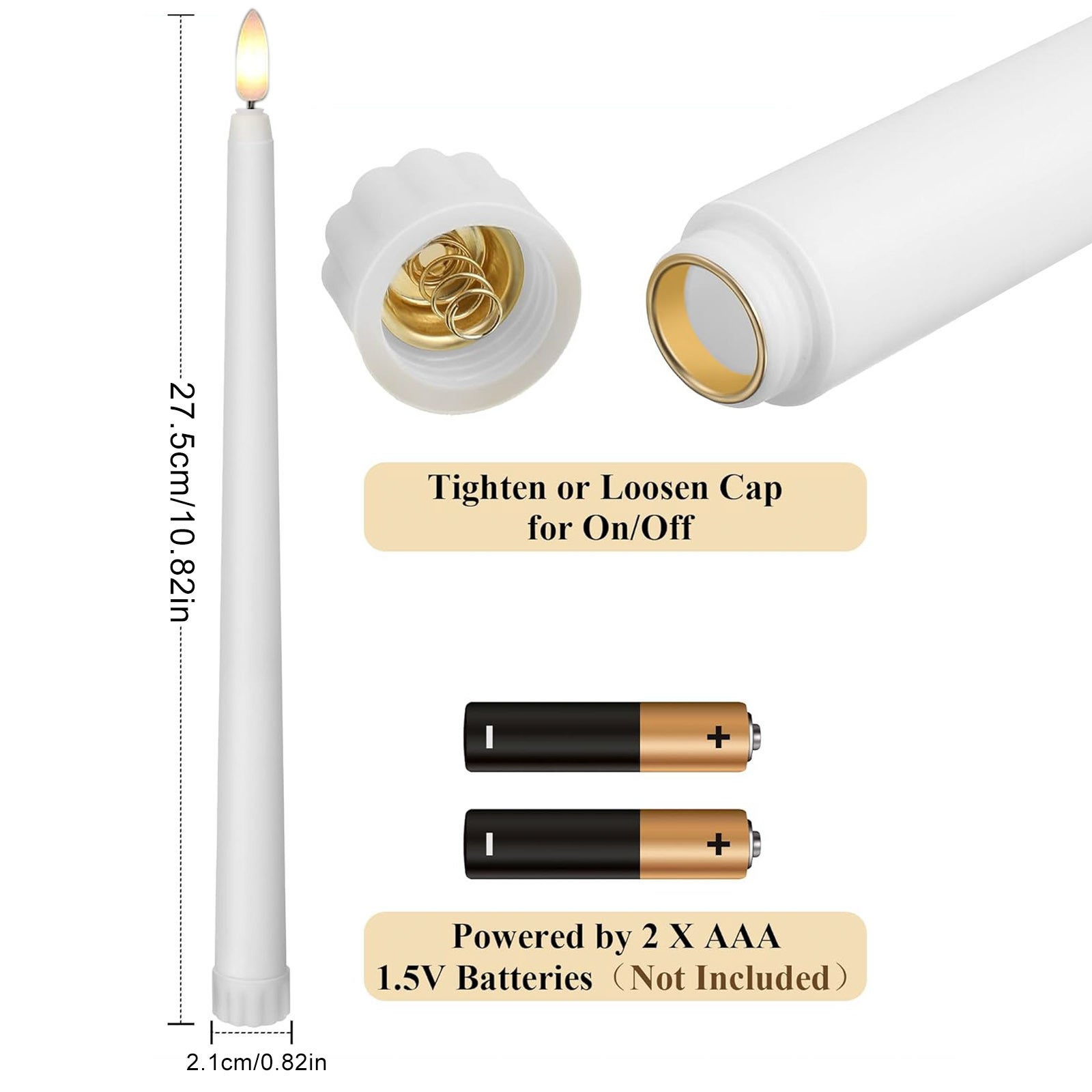 5 Candele LED Senza Fiamma Con Effetto Tremolante – Altezze 12.5-20 Cm, Color Avorio – Con Telecomando E Timer 2/4/6/8 Ore – Lunga Durata 600 Ore