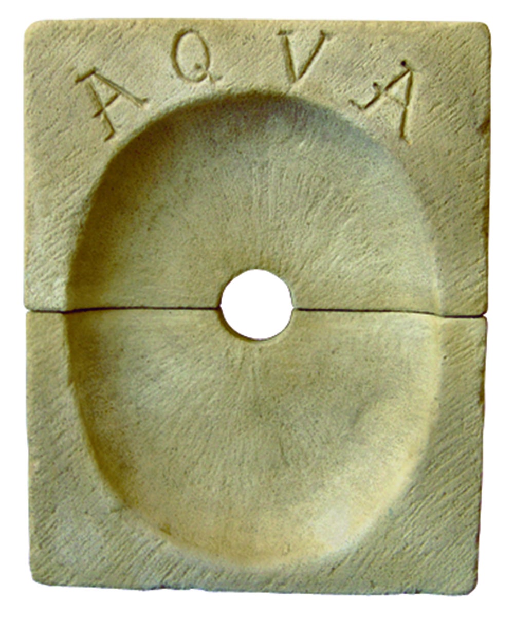 Rosone in pietra ricostituita, per rubinetto da esterno | Colore sabbia | mm250x310| Il rubinetto non è incluso | Unità di vendita: 1 pezzo - 3