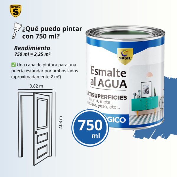 SPSIL Pintura Esmalte Ecológica al Agua Naranja Mate 375 ml - Para Muebles de Madera, Metal y Jardín - 4