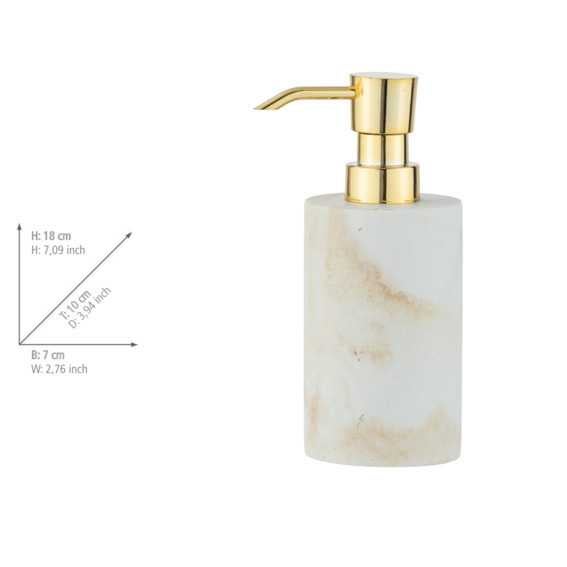 Distributeur de savon design marbre Odos - Blanc - 4