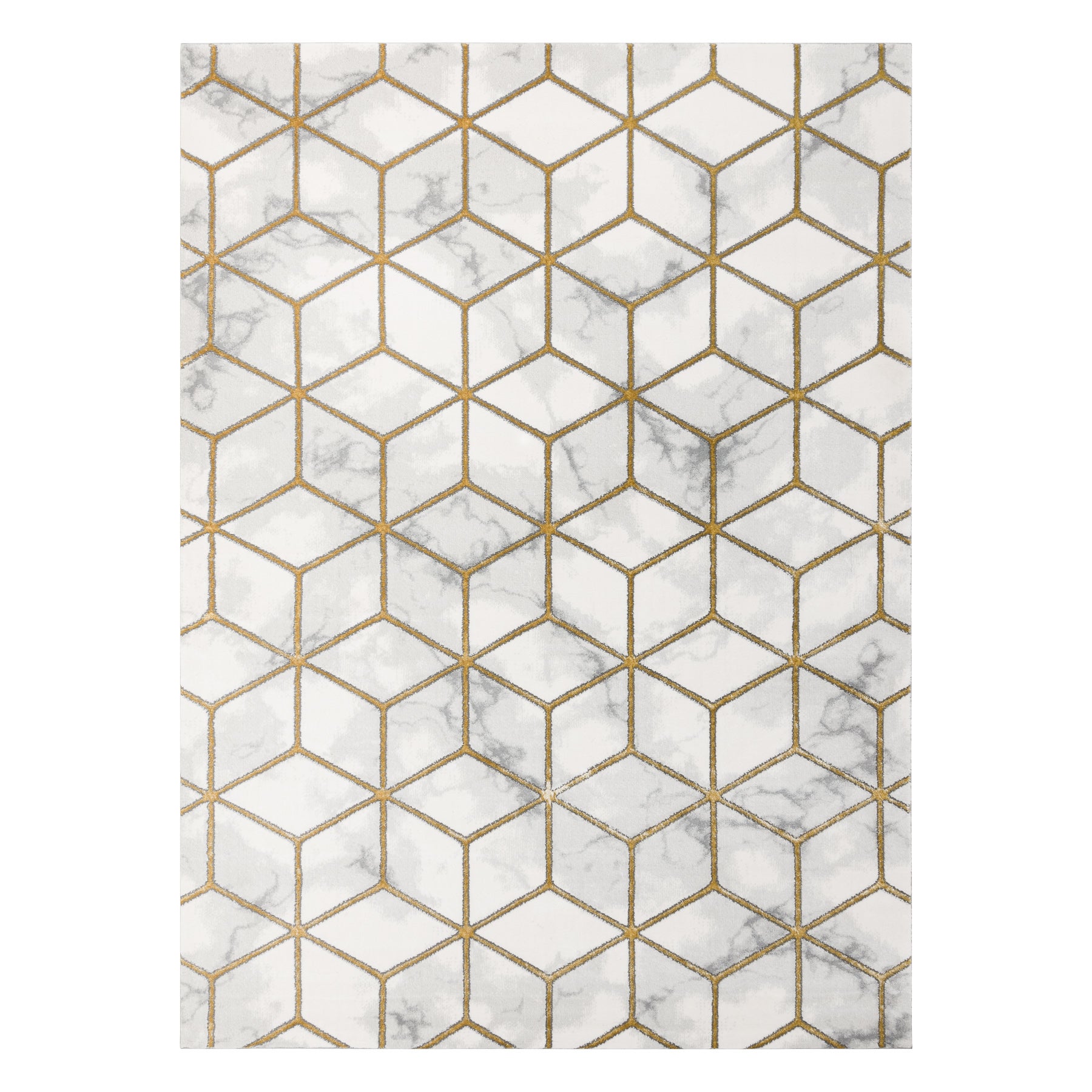 Dywan EMERALD ekskluzywny 1014 glamour, stylowy kostka krem / złoty 180x270 cm - 3