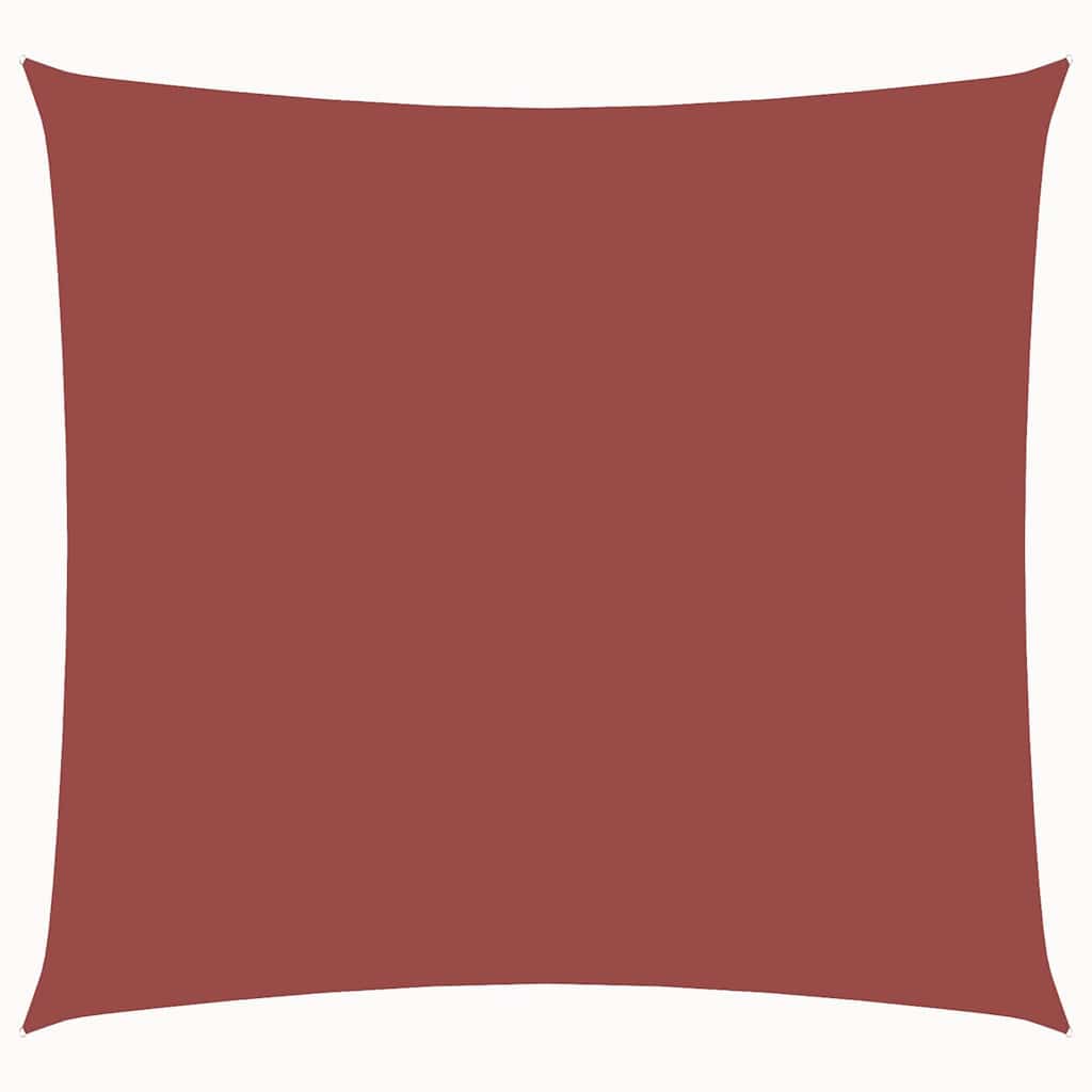 Kwadratowy żagiel przeciwsłoneczny 3x3 m z tkaniny Oxford odpornej na promieniowanie UV, w kolorze terakoty, z mocowaniami ze stali nierdzewnej