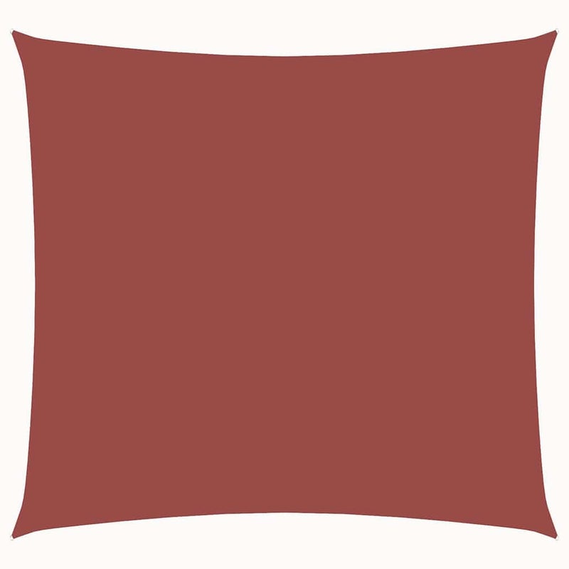 Kwadratowy żagiel przeciwsłoneczny 3x3 m z tkaniny Oxford odpornej na promieniowanie UV, w kolorze terakoty, z mocowaniami ze stali nierdzewnej