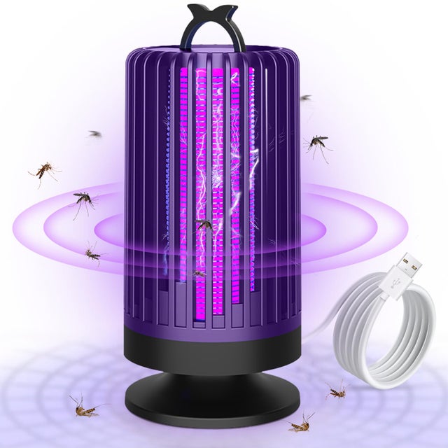 Lampada elettrica anti-zanzare, lampada anti-zanzare silenziosa con luce viola per uso interno, viola, 106 x 235 mm