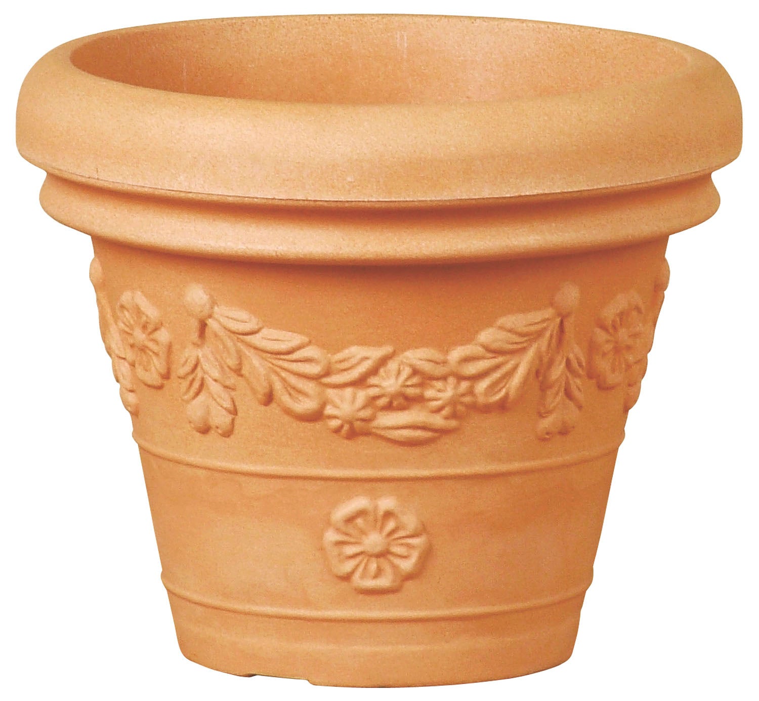 Vaso Tondo Festonato Bianco 60 Cm In Resina – Doppio Bordo, Resistente A Urti E UV, Ideale Per Giardino E Terrazzo