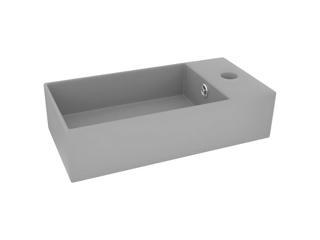 Lavabo bagno con troppopieno in ceramica 48 x 25 cm grigio chiaro 02_0002735 - 6