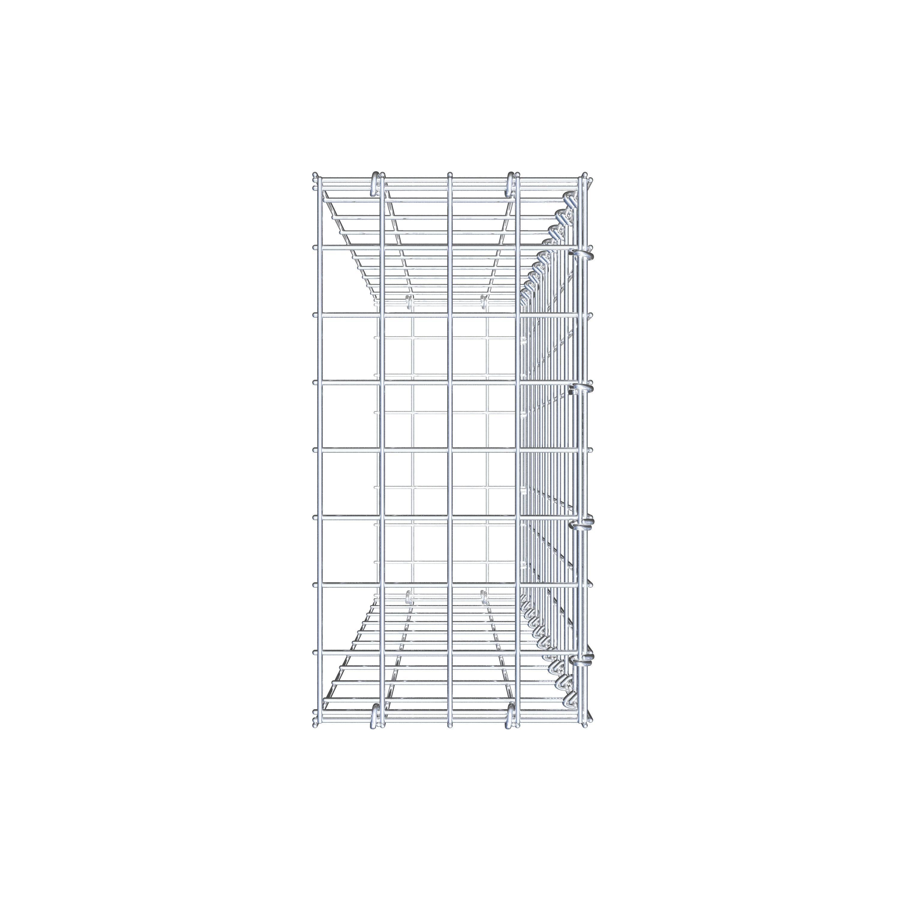 Gavión para alargar en acero galvanizado 100x20x40cm (LxAxP), malla 5 x 10cm, Anillo en C, sin rejilla frontal - 5