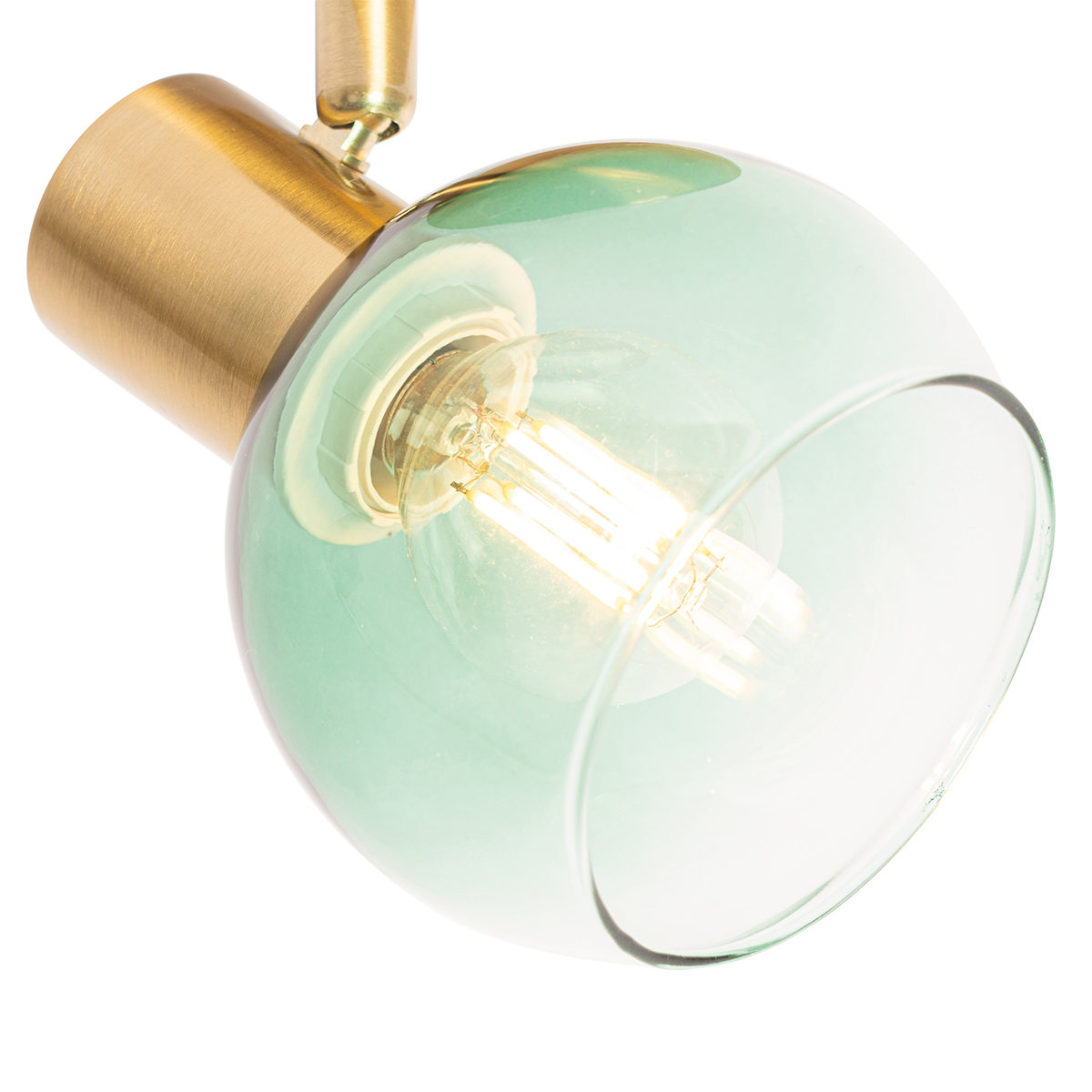 Qazqa spot de plafond orientable - Vidro - vert, e14, max. 25w, 10cm, rond, idéal pour le salon, la cuisine et - 5