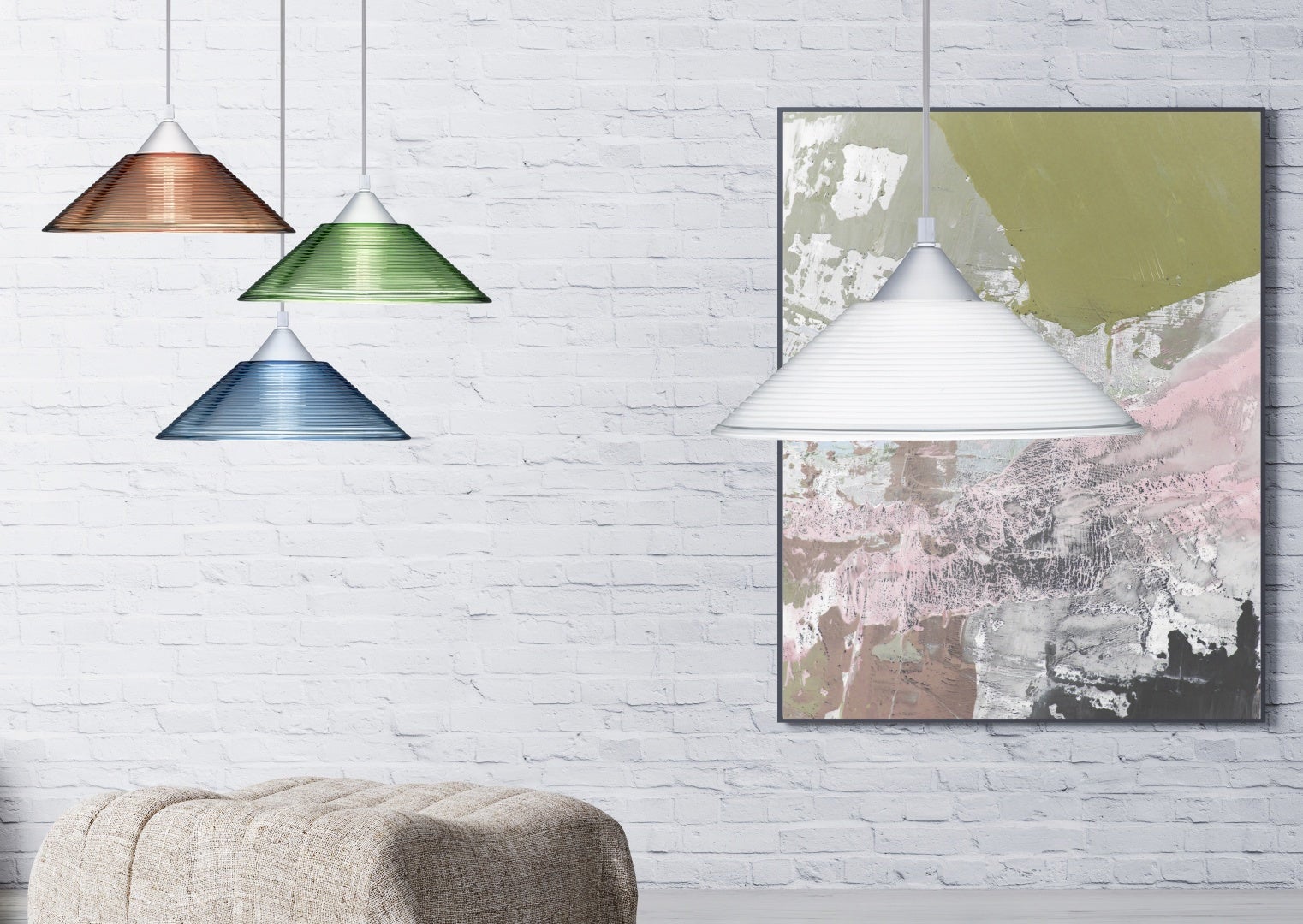 Lampa wisząca DIEGO srebrno-biała 1xE27x60W szkło wym:125x30x30cm IP20 Trio