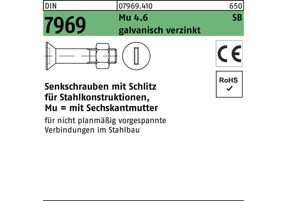 Reyher Vis DIN 7969 m.Schlitz/Mutter | Leroy Merlin