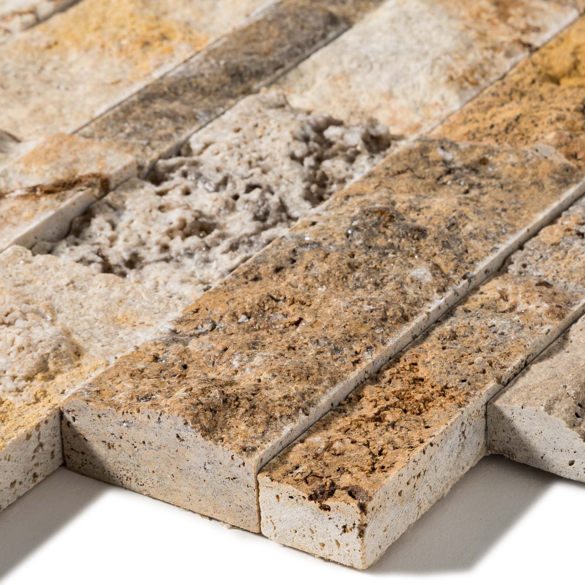 Pierre de parement Travertin Scabos 60x15 cm Brut (lot de 0,99 m² soit 11 plaques) - RO'MA NATURE - 3