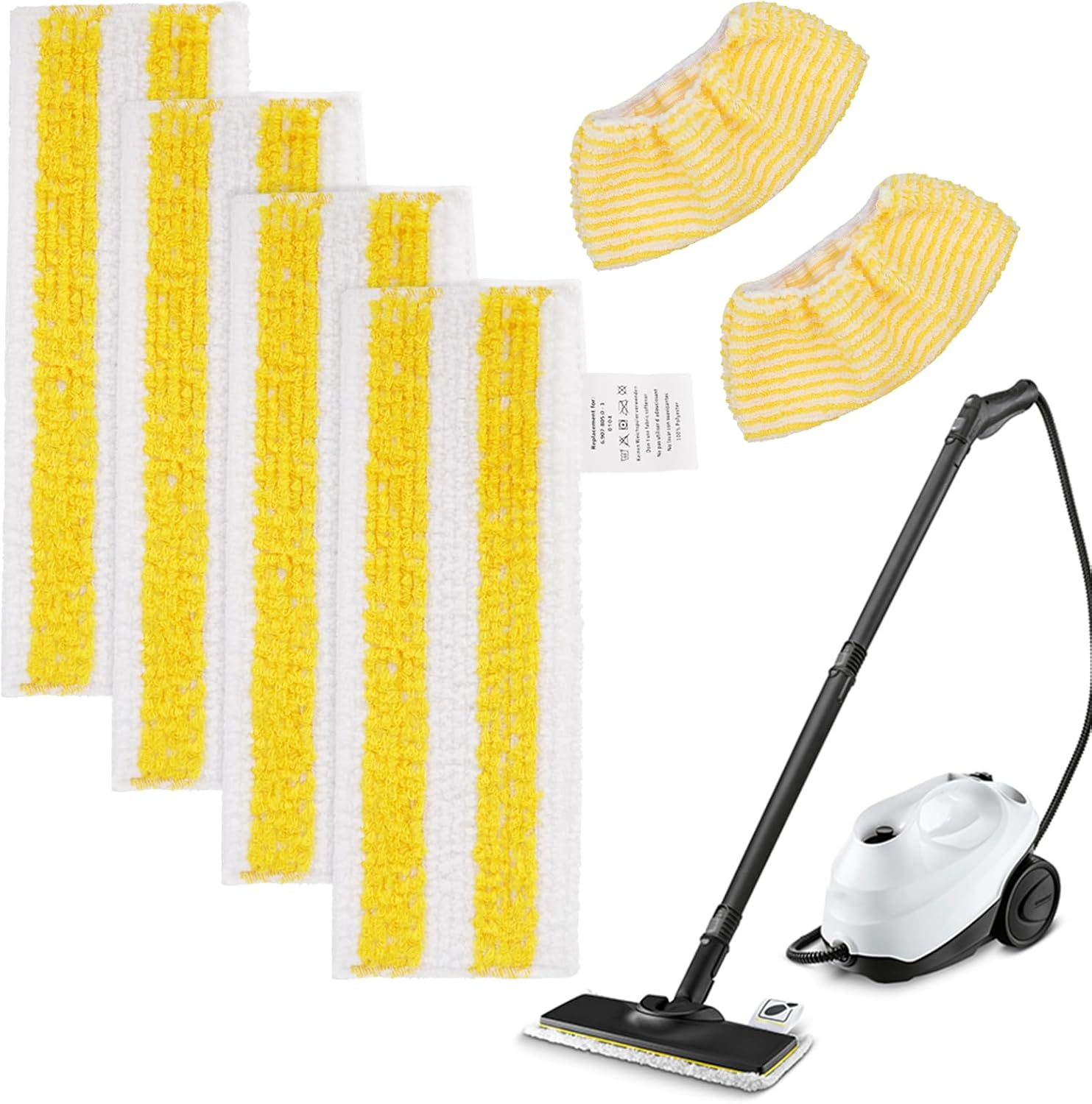 (4 patins + 2 housses) Patins de rechange en tissu pour nettoyeur ...