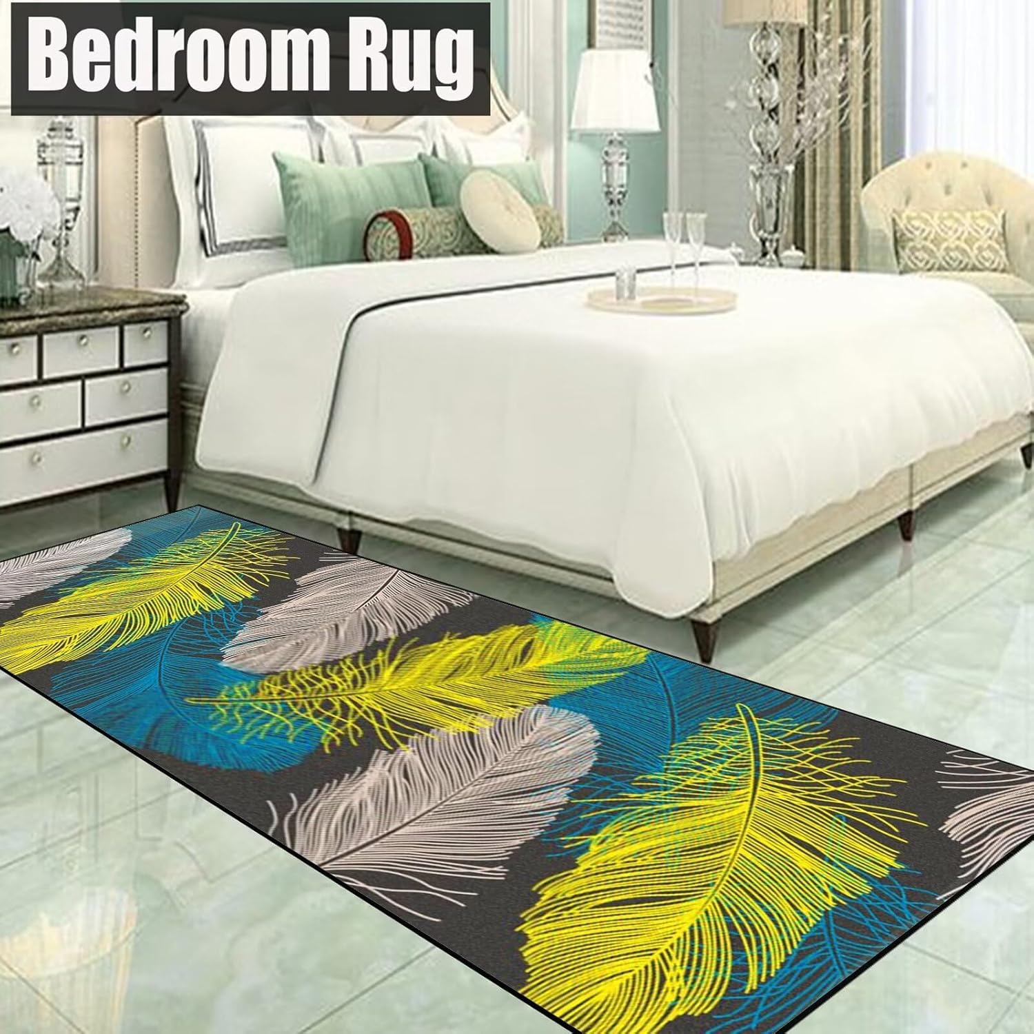 Tapis de salon, long, découpable, antidérapant, lavable, pour chambres, salons, salles à manger et couloirs, 120 x 200 cm - 2