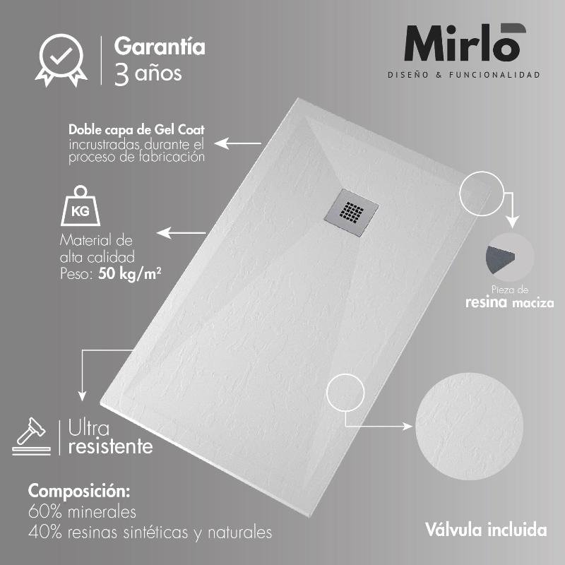 Plato de ducha pizarra ONDA CENIZA 70x110 cm rejilla color - 4