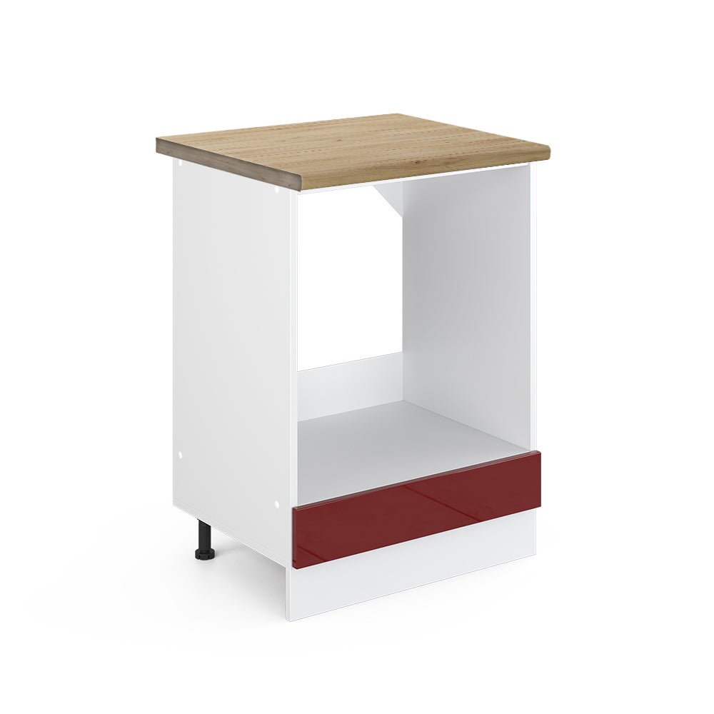 Vicco Szafka kuchenna R-Line, Czerwony połysk, 60 cm , BP Dąb