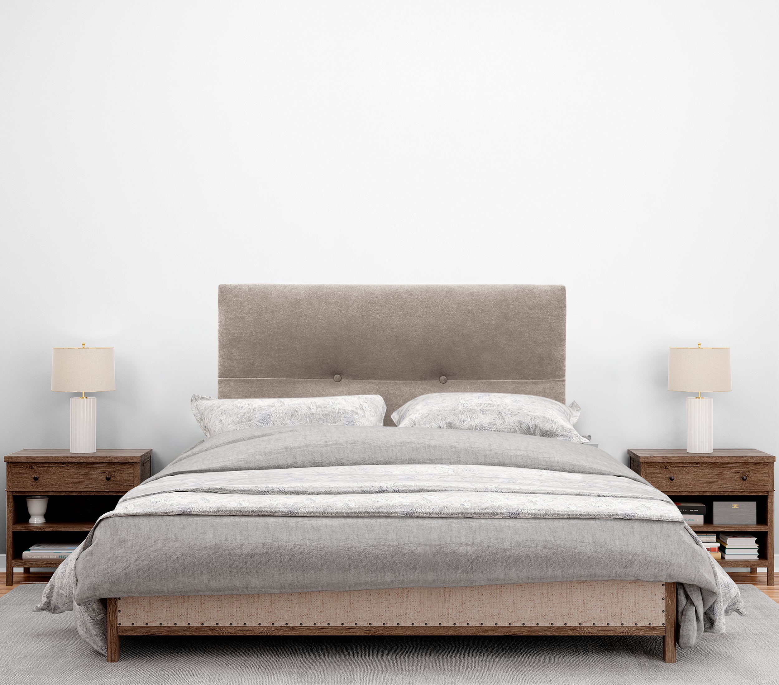 DHOME Tête de lit en tissu Aqualine avec Boutons 90x50cm Lits 80/90 - Terre - 4