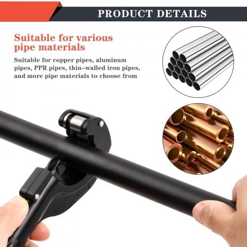 Tagliatubi manuale per tubi metallici in acciaio inox, rame e alluminio, Ø 3-35 mm, con utensile sbavatore pieghevole e lama rimovibile, per progetti - 4