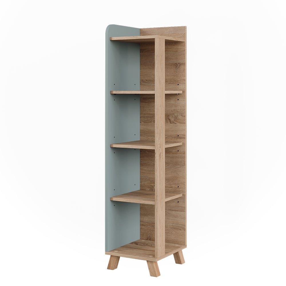 Vicco Półka łazienkowa Karen, Sonoma/niebieski, 30 x 128 cm z 4 przegrodami