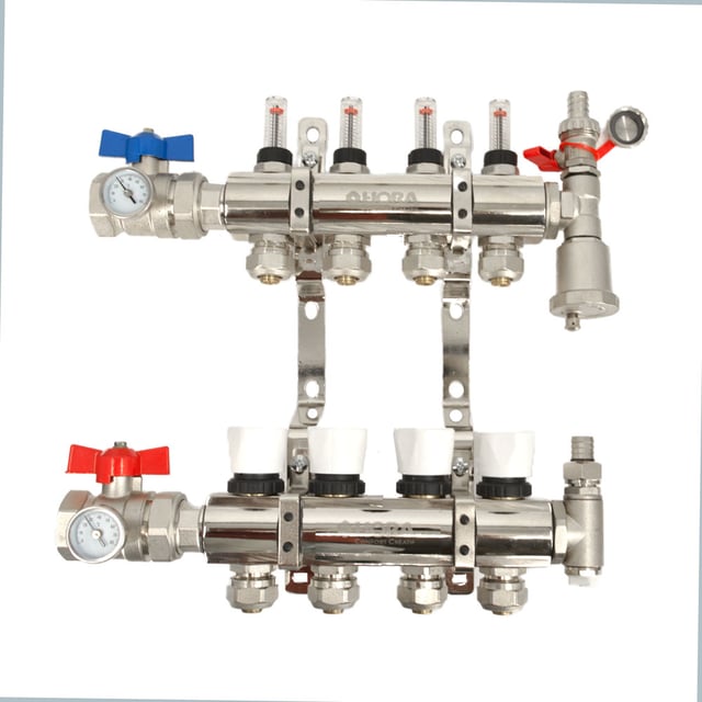 Collecteur plancher chauffant hydraulique Nourrice Comsi Taille - 4 sorties