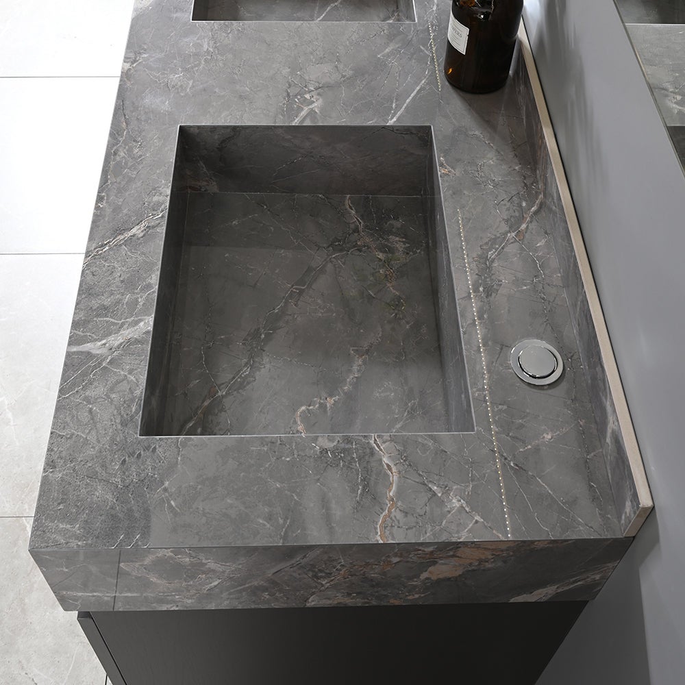 Meuble salle de bain double vasque VICTORIA 120 cm + miroir - 9