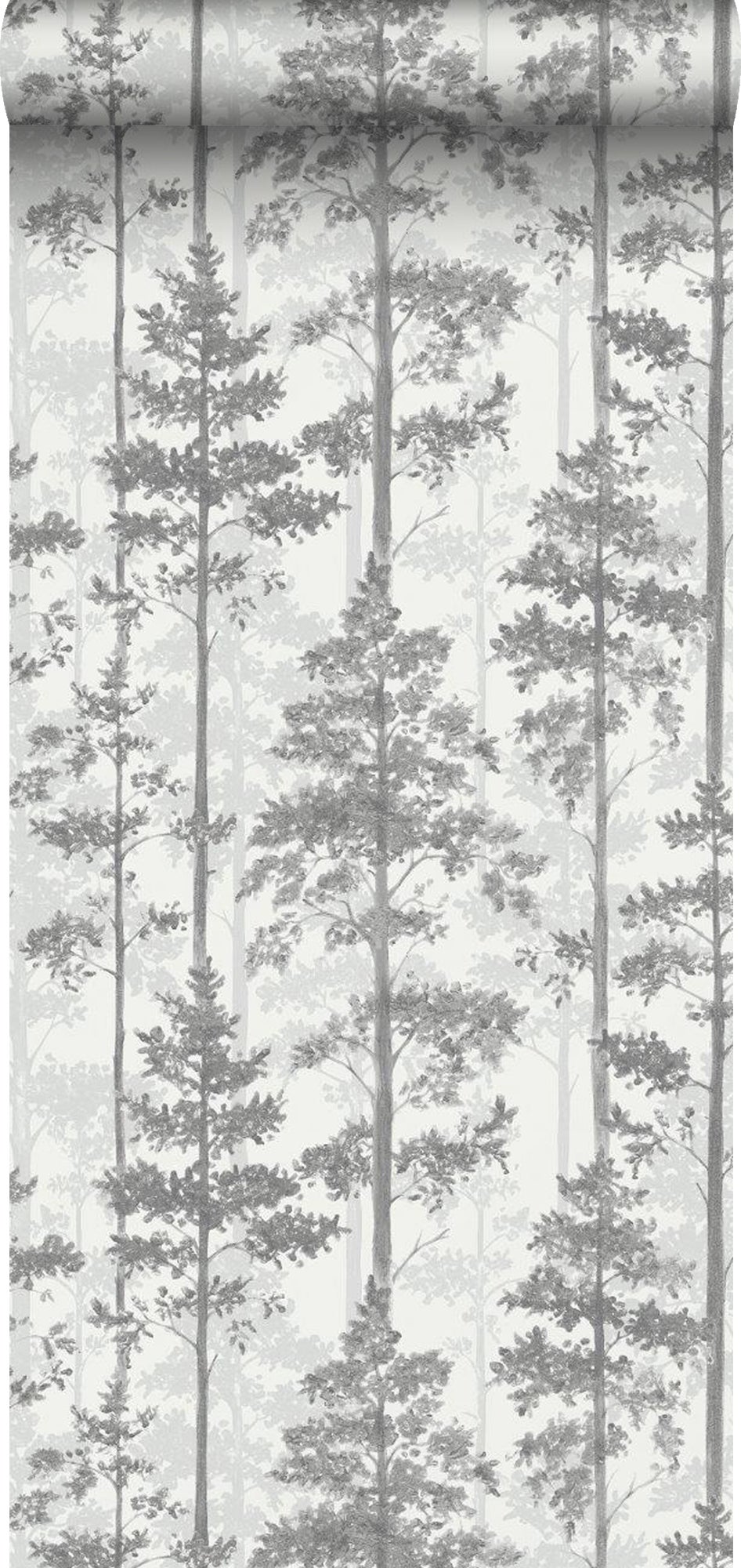 Tapeta zalesiony krajobraz szarym - 53 cm x 11.2 m - BORASTAPETER
