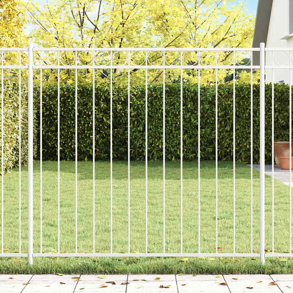 Element ogrodzenia ASSEN Biały 170 x 150 cm Stal vidaXL