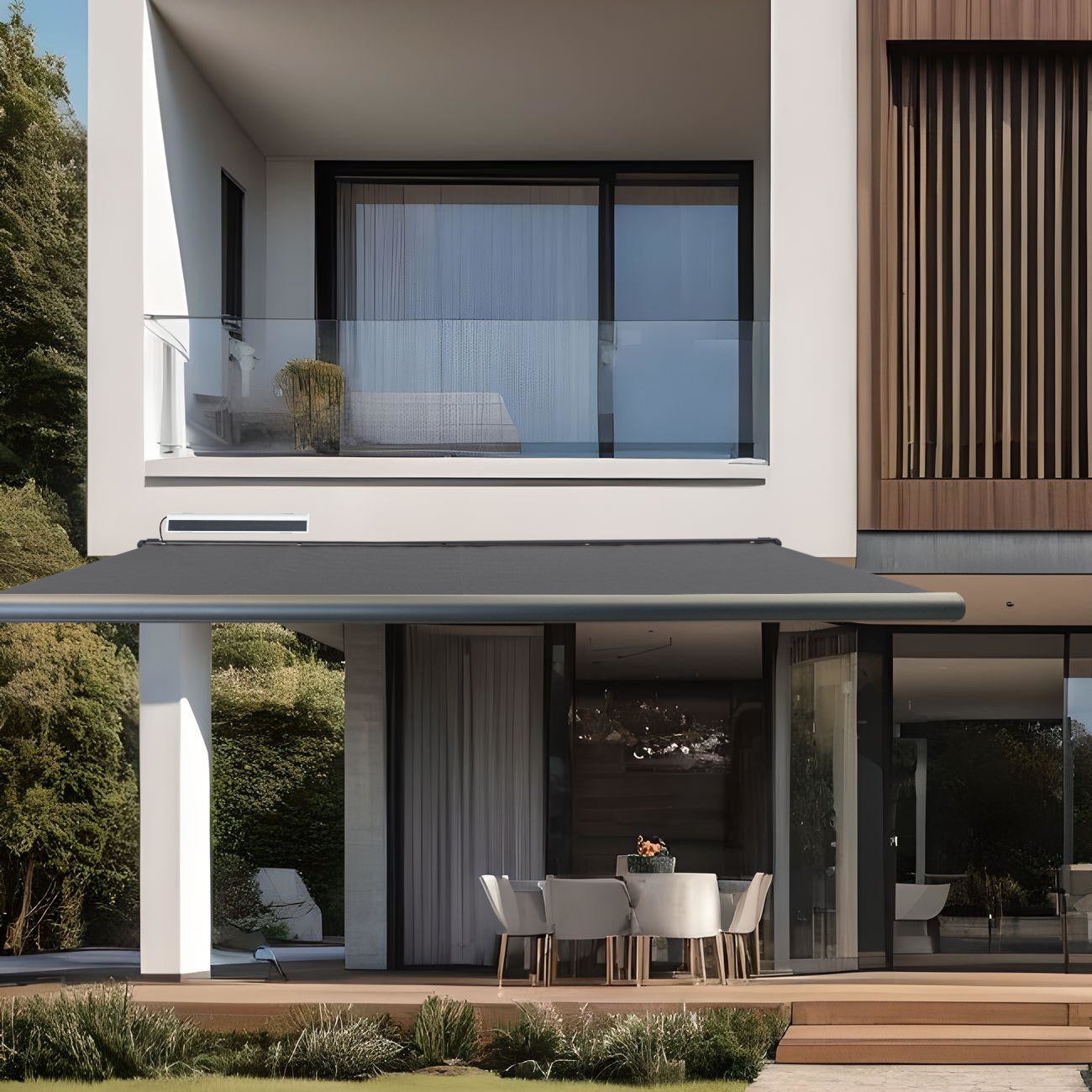 Store Banne Solaire Coffre Intégral Anthracite 7016 3,93 X 3,5 Toile ...