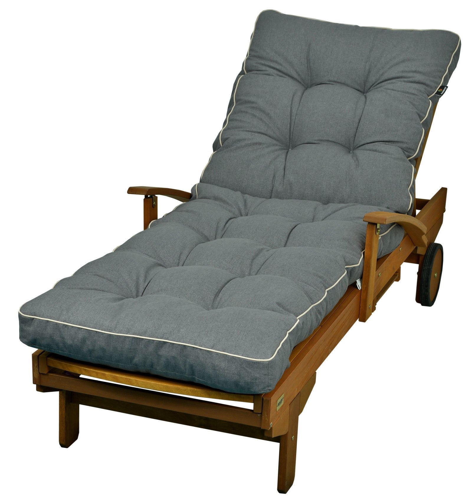 Poduszka na leżankę ogrodową leżak AMPO szary wodoodporna 1 szt.