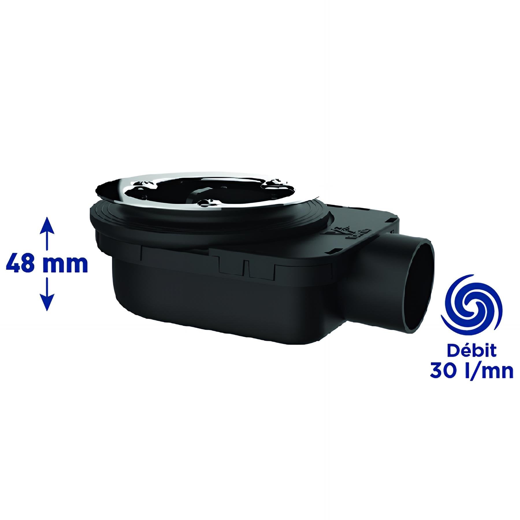 Bonde ultra-plate receveur Ø90mm, SMART, H. 48mm, à coller, sans capot - 2