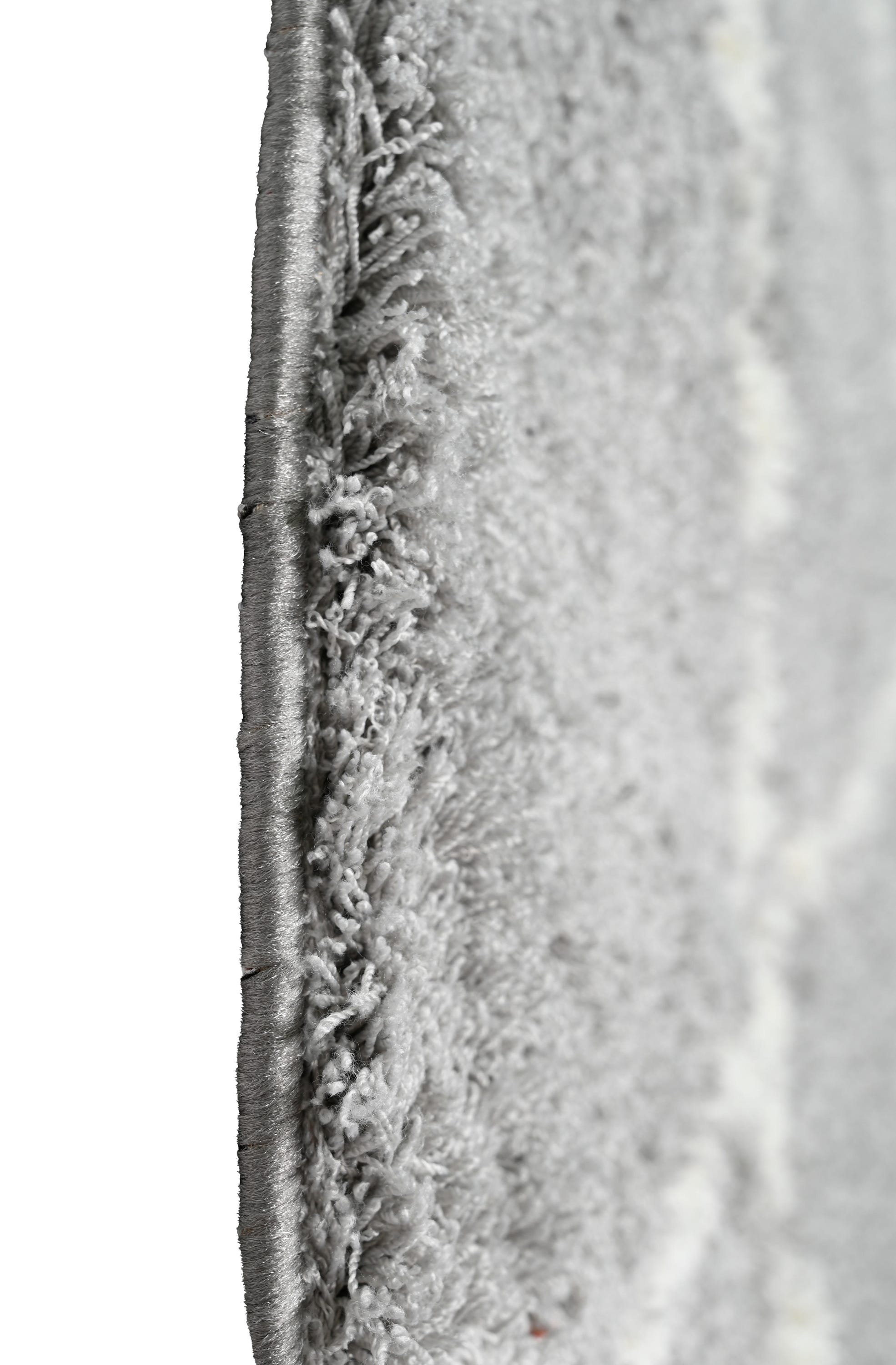 Tapete redondo de microfibra 120 cm cinza/branco Étnico - 6