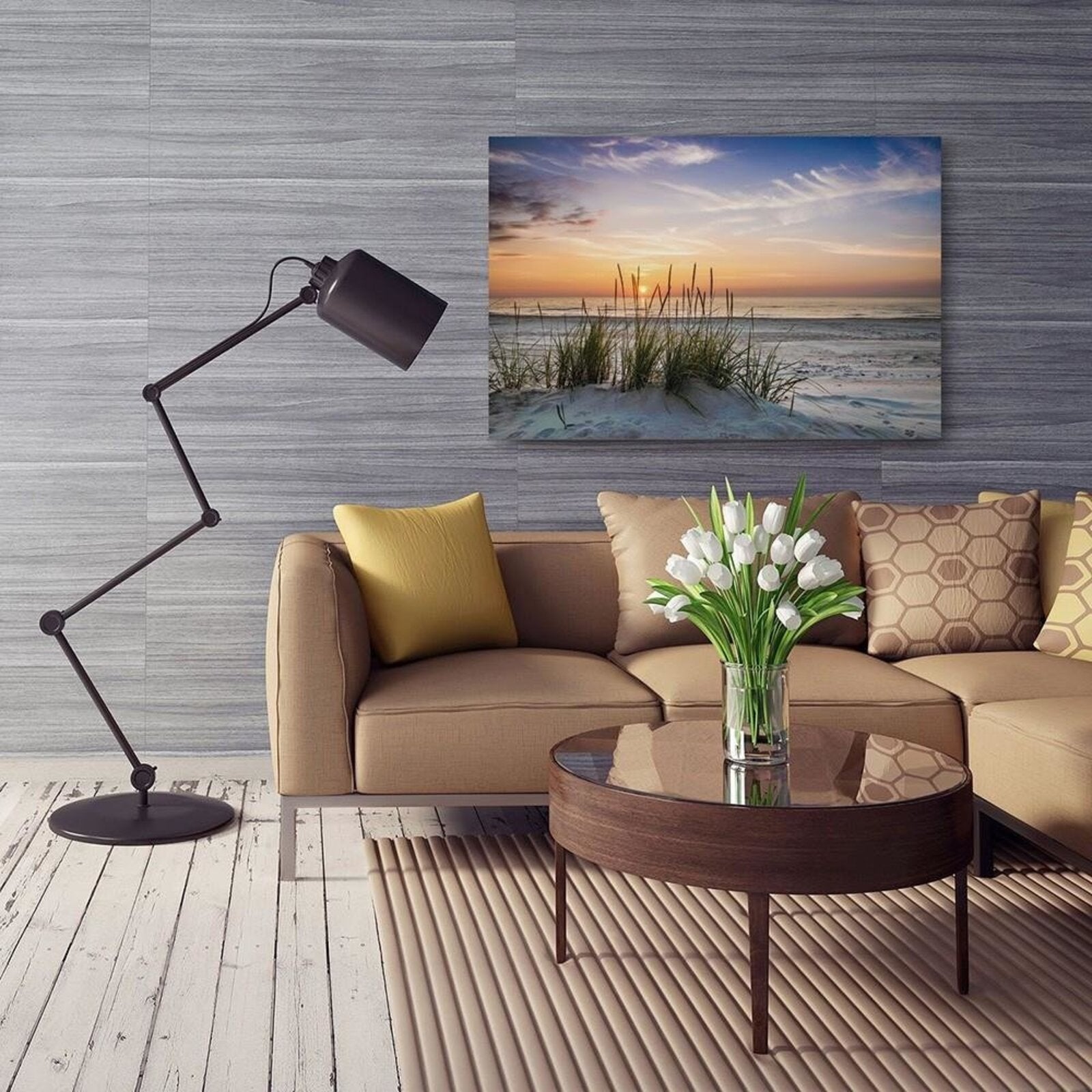 Tableau herbe sur la plage - 40 x 60 cm - 5